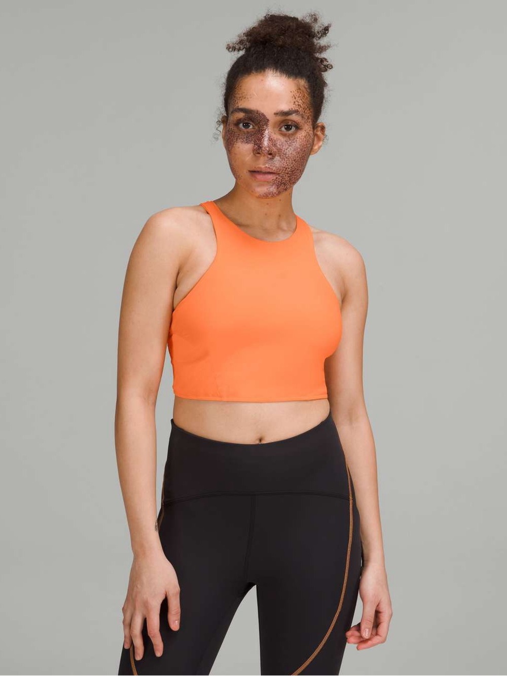 091. Lululemon Mesh-Back Train Bra *Medium Support, A/B Cup Orange Frappe